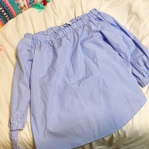 ✭  TRENDY striped off the shoulder long-sleeve ✭